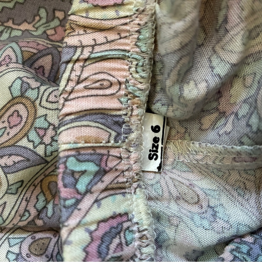 Boho Festival coquette Indie Peasant Prairie 90s Elegant Paisley Skirt Sz 6 - Picture 9 of 9